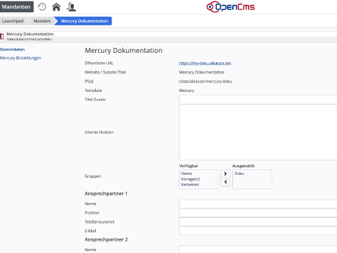 Mandanten App - Stammdaten
