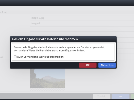 Eigenschaften beim Upload gleichzeitig setzen